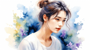 Portrait à l'aquarelle d'une jeune beauté chinoise