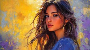 Portrait à l'huile d'une jeune beauté espagnole